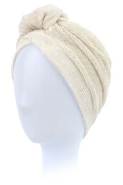 Turban z oryginalnym węzłem beżowy VERBENA # DEC63 + B9