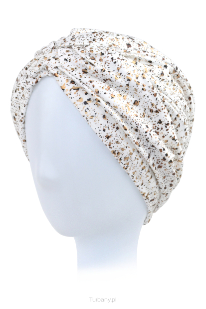 Jasny turban w złoty print RIGA # B150+B07