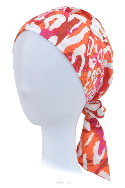 Przewiewny turban z wiązaniem czerwono-biały AMSTERDAM # VC77