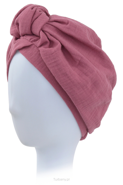 Turban z oryginalnym węzłem różowy VERBENA # ME12+B61
